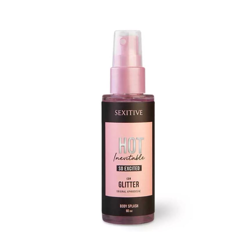 d18-body-splash-hot-inevitable-so-excited-con-glitter-60ml-32f4f44bca114c24a0db528e86118775 Sexitive – Body Splash Hot Inevitable So Excited con Glitter (BS-HI/SE) - Imagen 1
