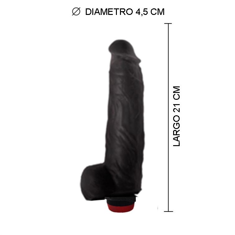 Imagen552 Realistico Fabio Black con vibro en base (V-114) - Imagen 1