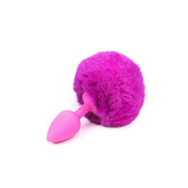 Imagen154 Plug Anal Silicona chico Rosa Pompon Fuccia (PSC-PP-RF) - Imagen 1