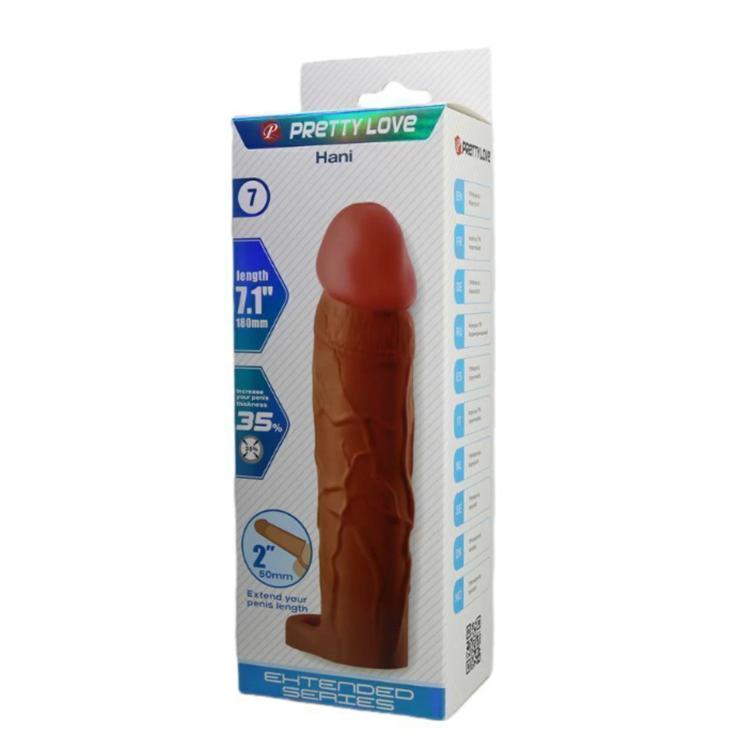 Imagen54 Pretty Love – Funda Extensora de 2 pulgadas Moreno con Anillo Testicular (PL-FA-02-M) - Imagen 1