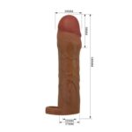Pretty Love – Funda Extensora de 2 pulgadas Moreno con Anillo Testicular (PL-FA-02-M) - Imagen 2